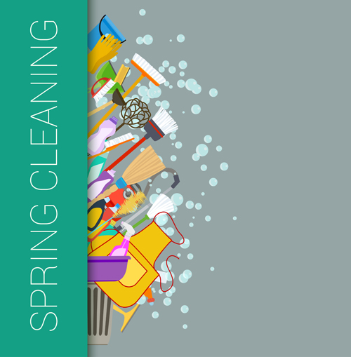 Creative spring cleaning vector background 03 spring creative cleaning background   
