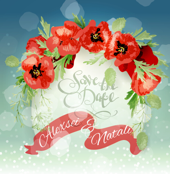 Red poppies with spring background vector 10 spring red poppies background   