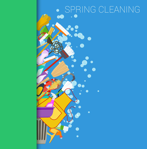 Creative spring cleaning vector background 02 spring creative cleaning background   