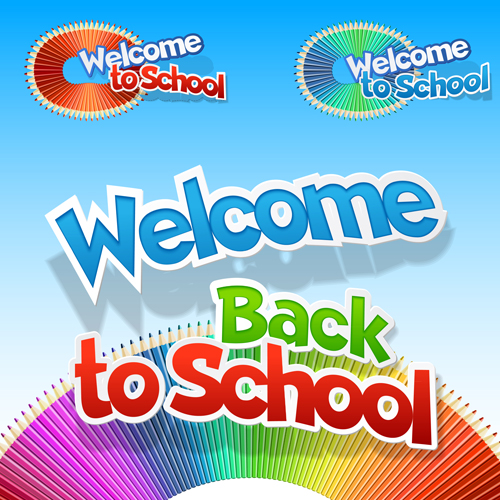 Back to school fashion vector material 06 school material fashion back   