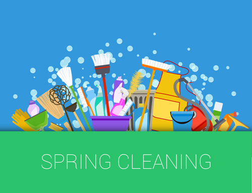 Creative spring cleaning vector background 01 spring creative cleaning background   