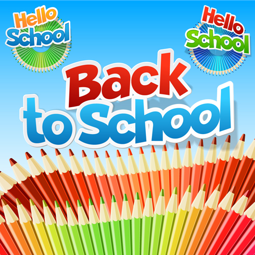 Back to school fashion vector material 05 school material fashion back   