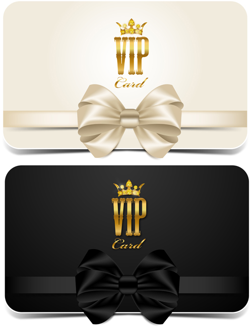 Beautiful bow with VIP invitation card vector 01 invitation card bow beautiful   