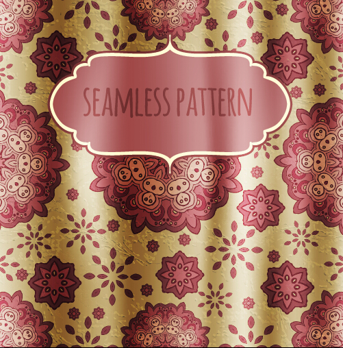 Floral seamless pattern with silk vectors 03 silk seamless pattern floral   