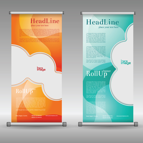 Scrolls business banners vector set 11 scrolls business banners   