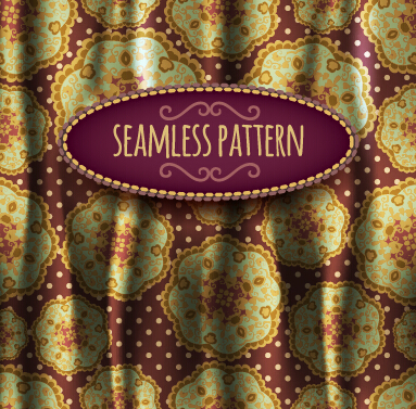 Floral seamless pattern with silk vectors 01 silk seamless pattern floral   