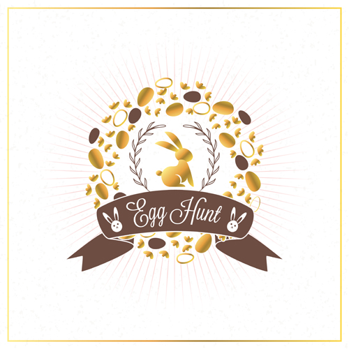 Happy easter ribbon labels vector 03 ribbon labels happy golden easter   