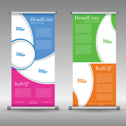 Scrolls business banners vector set 05 scrolls business banners   