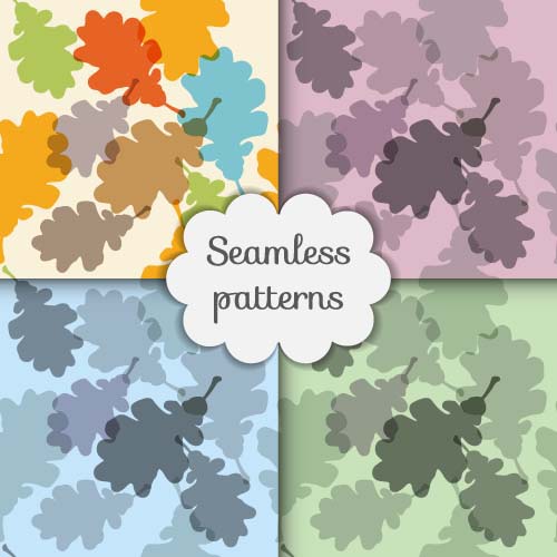 Leaves seamless pattern vector material 05 seamless pattern leaves   