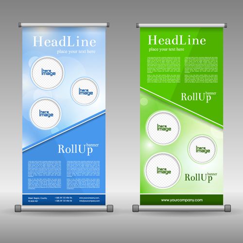 Scrolls business banners vector set 04 scrolls business banners   