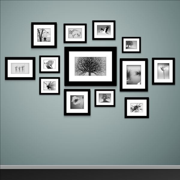 Photo with photo frame on wall vector 01 wall photo frame   