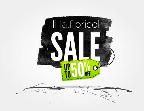 Ink marks with sale elements background vector 03 sale ink marks background   