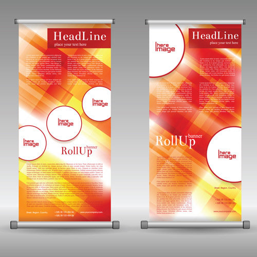 Scrolls business banners vector set 01 scrolls business banners   