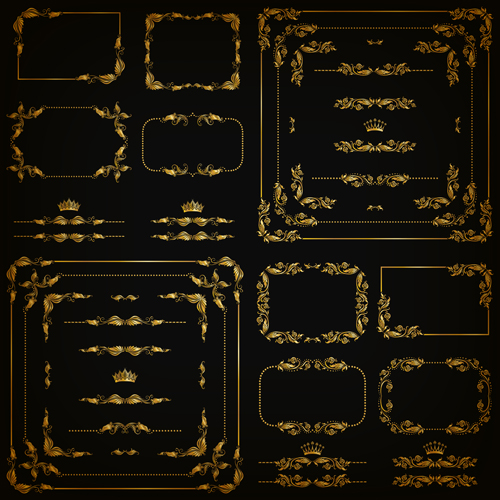 Ornate golden frame with ornaments vector 02 ornate ornaments golden frame   