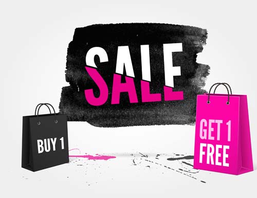 Ink marks with sale elements background vector 01 sale ink marks elements background   