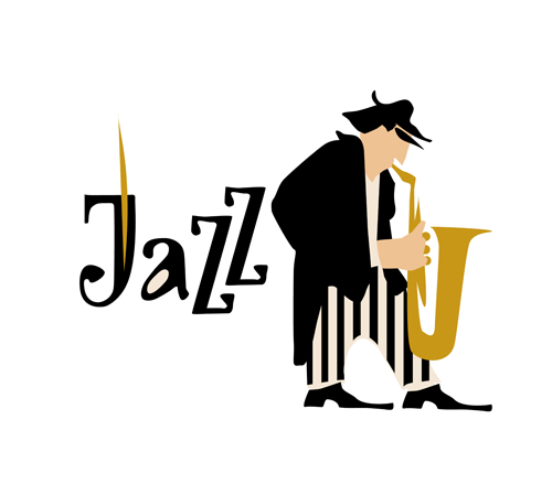 Musicians with jazz music vector material 09 musicians Jazz   