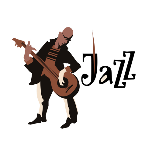 Musicians with jazz music vector material 06 musicians Jazz   