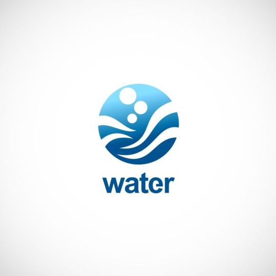 Water round wave vector logo wave water round logo   