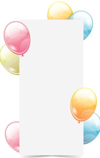 Paper birthday background with colored balloons vector paper birthday balloons   