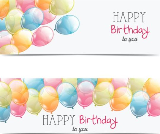 Birthday banner with transparent balloon vector transparent birthday banner balloon   