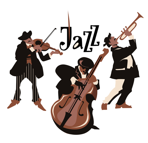 Musicians with jazz music vector material 04 musicians Jazz   