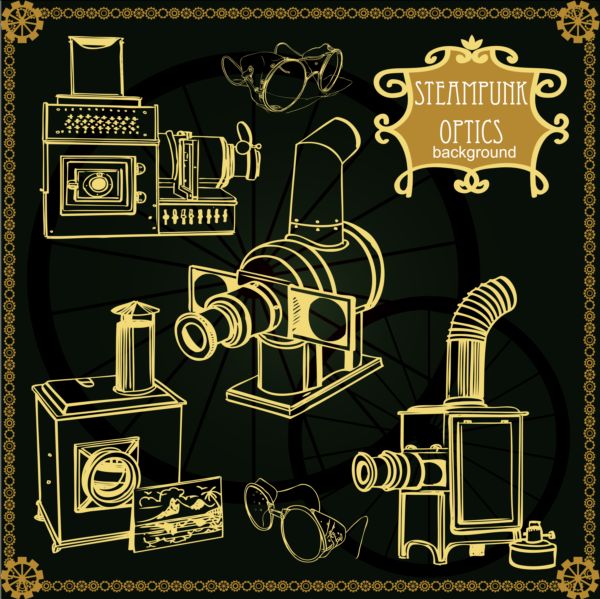 Steampunk optics vector steampunk optics   