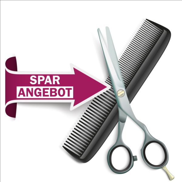 Arrow with scissors comb vector 03 scissors comb arrow   