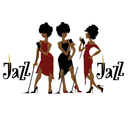 Musicians with jazz music vector material 02 musicians Jazz   