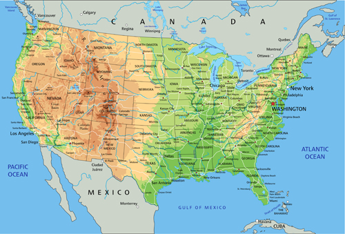 USA physical map vector graphics usa physical map   