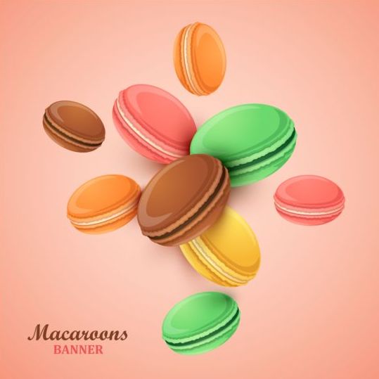 Macaroons with pink background vector 01 pink macaroons   