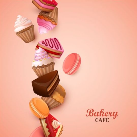 Bakery cake with pink background vector 02 pink cake bakery background   