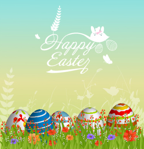 Easter egg with green grass background vector green grass egg easter background   