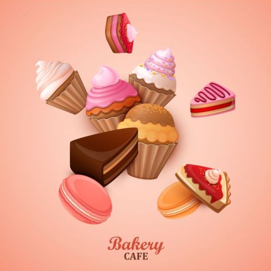 Bakery cake with pink background vector 01 pink cake bakery background   