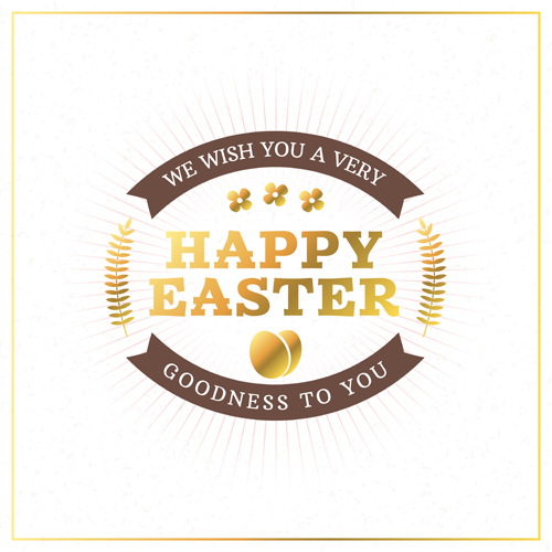 Happy easter labels vintage vector 06 vintage labels happy easter   