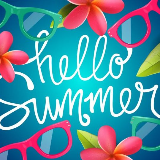 Summer background with colored picture frame vector 03 summer picture frame colored background   