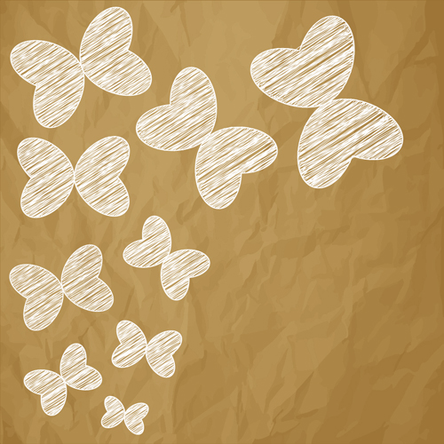 Scribble with brown paper background vector 01 scribble paper brown background   