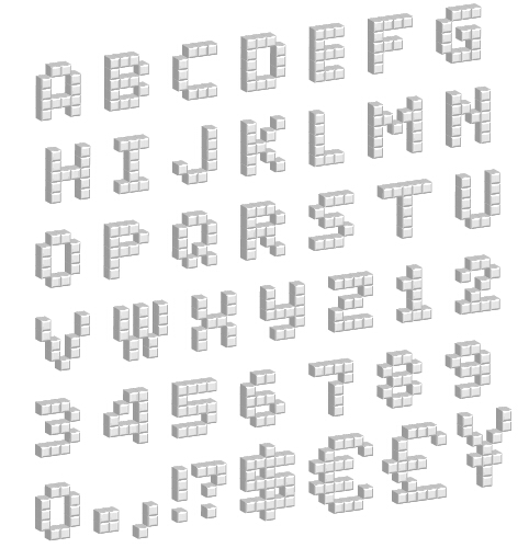 Pixel alphabets with numbers vector 02 pixel numbers alphabets   