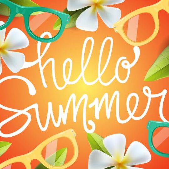 Summer background with colored picture frame vector 02 summer picture frame colored background   