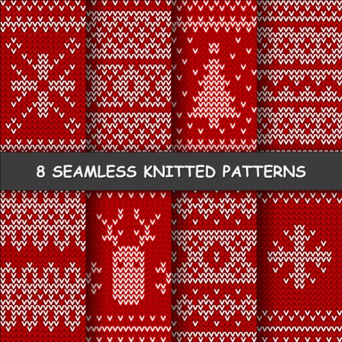 Red and white knitted pattern seamless vector 04 white seamless red pattern knitted   