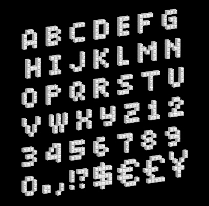 Pixel alphabets with numbers vector 01 pixel numbers alphabets   