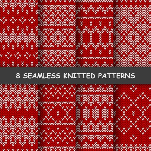 Red and white knitted pattern seamless vector 03 white seamless red pattern knitted   