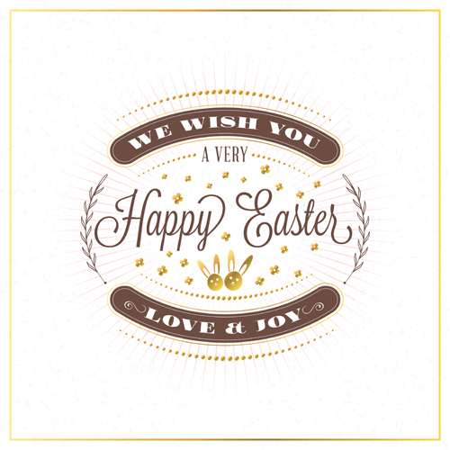 Happy easter labels vintage vector 02 vintage labels happy easter   