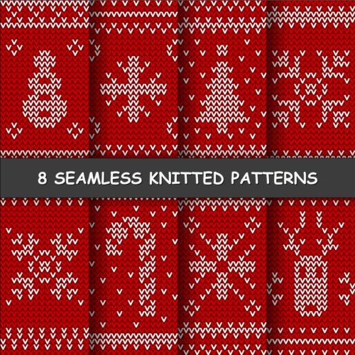 Red and white knitted pattern seamless vector 01 white seamless red pattern knitted   