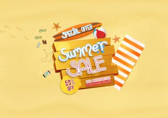 Summer sale special offer with beach background 03 summer special sale offer beach background   