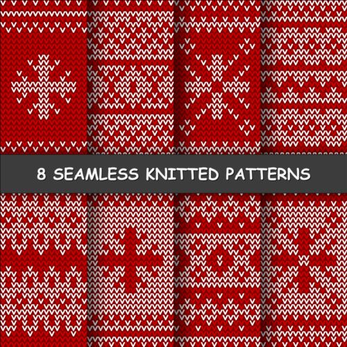 Red and white knitted pattern seamless vector 07 white seamless red pattern knitted   