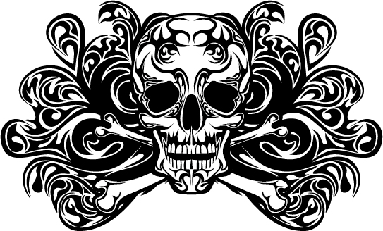 Skull tattoo ornament vector material tattoo skull ornament   