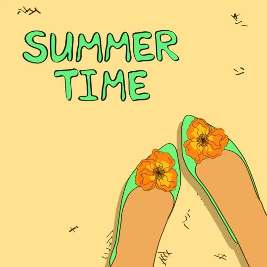 Summer woman shoes vector woman summer shoes   
