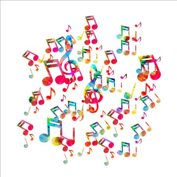 Colorful music note vector material note music colorful   