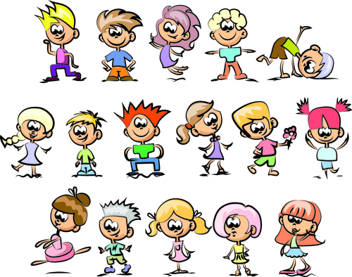 Cute children cartoon styles vector 03 156946 styles cute children cartoon   