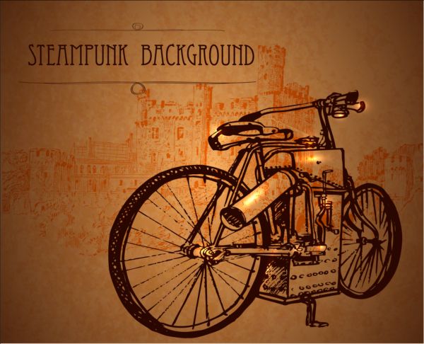 Vintage steampunk background design vector 06 vintage steampunk background   